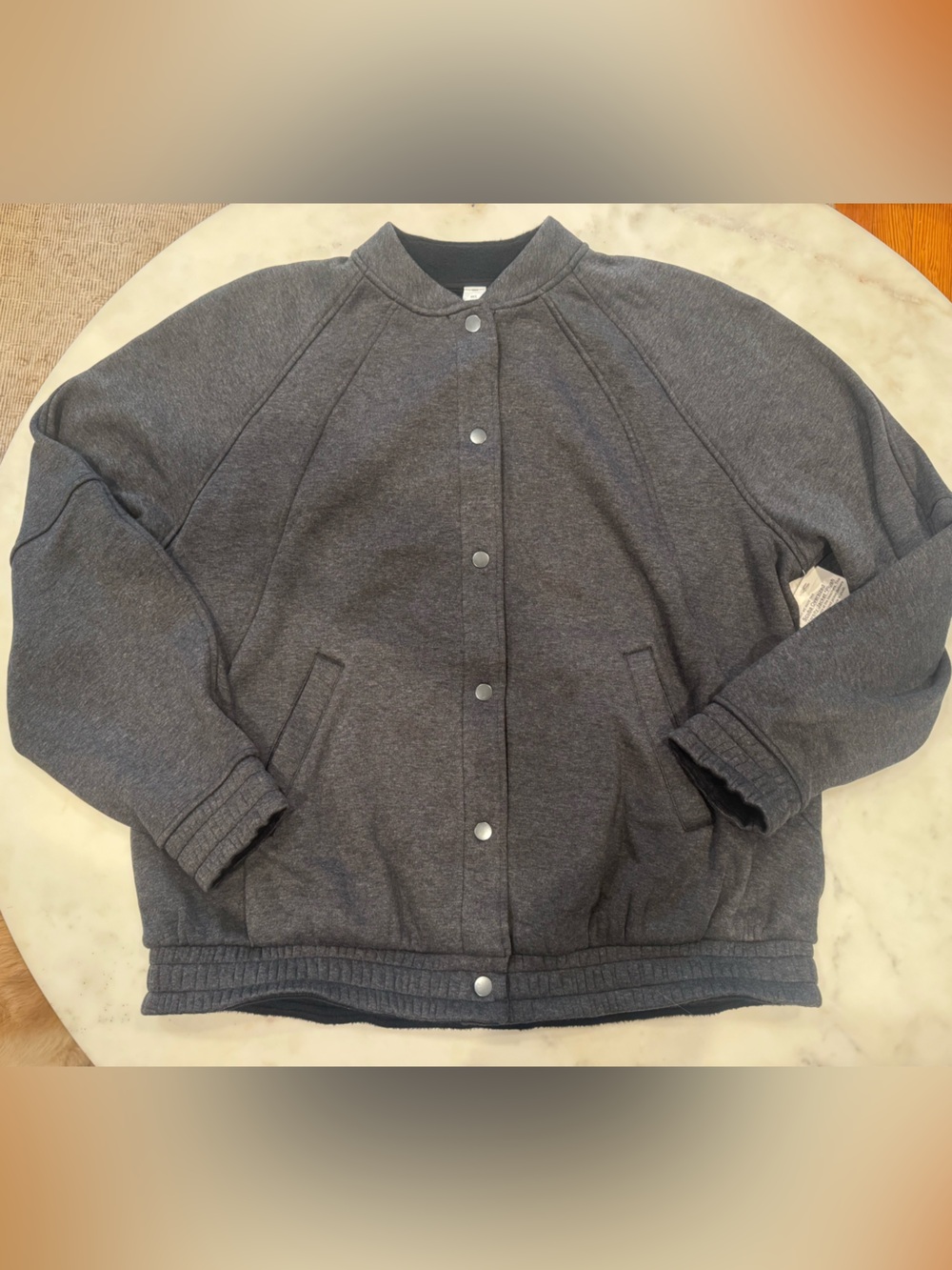 NWT lululemon Scuba Oversized Varsity Jacket Plush - Size M/L Gray